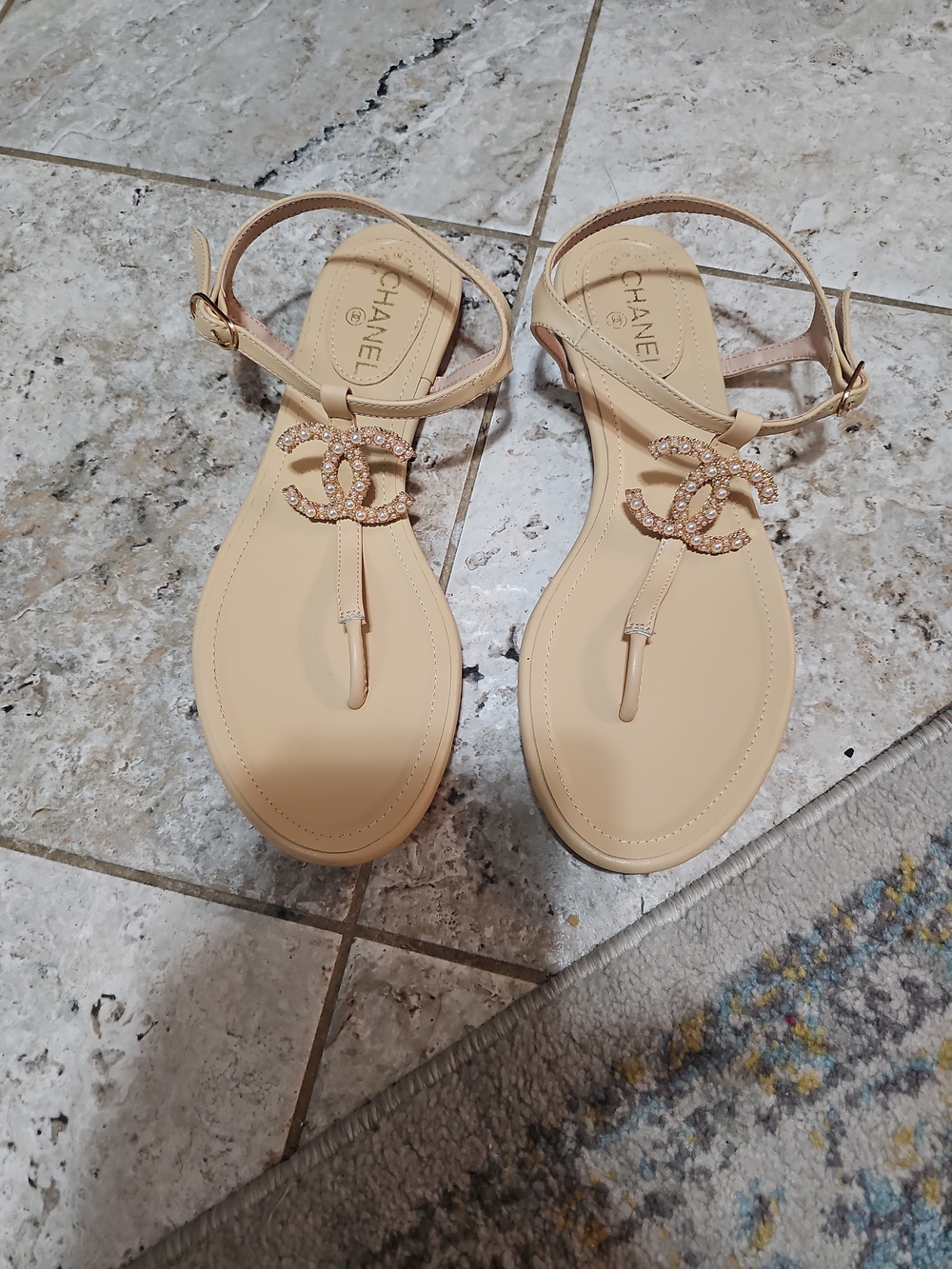 Designer Flat Sandals Size 41/ US9.5 - Picture 5 of 8